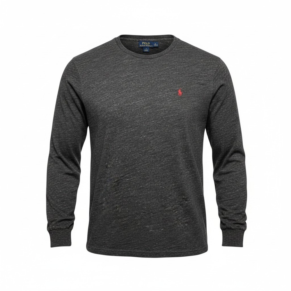 Polo Ralph Lauren Charcoal Heather Long‎ Sleeve T-Shirt Neutral Normcore Base